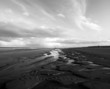 black and white beach