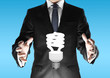 man with lamp