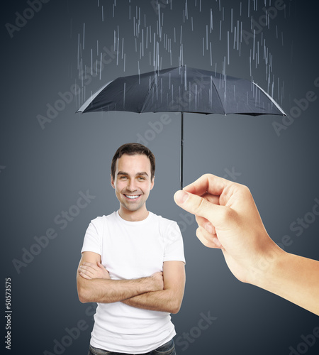 Photo: umbrella closes to rain umbrella closes to rain