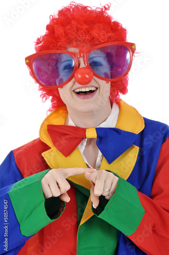 Photo: Junge Frau als Clown verkleidet Junge Frau als Clown verkleidet