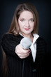 woman with microphone focus on women