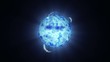 Blue sun eruption fantasy energy abstract for video backgrounds