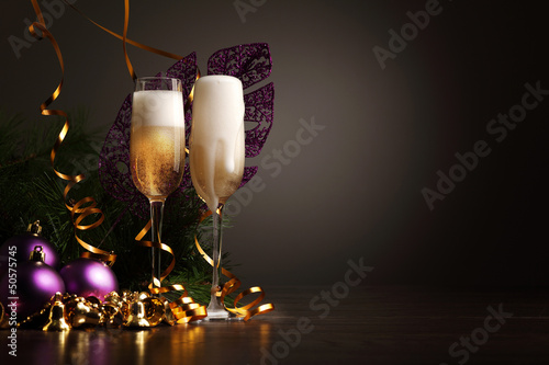 Photo: Glasses of champagne at new year party Glasses of champagne at new year party