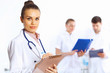 Young female doctor in white uniform