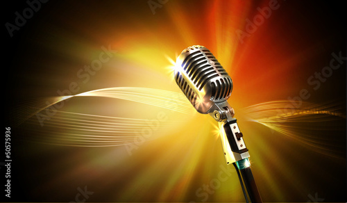 Illustration: audio microphone retro style audio microphone retro style