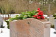 Rosen auf Grabstein