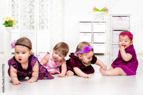 Photo: Girls group in festive dresses Girls group in festive dresses