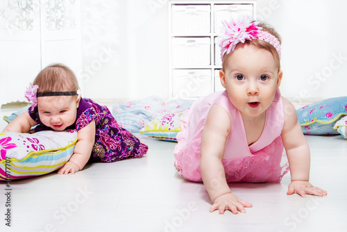 Photo: Girls playing with pillows Girls playing with pillows