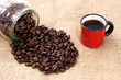 Coffee, cup and sizal