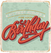 hand-lettered vintage birthday card (vector)
