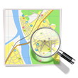 Vector map with loupe
