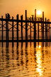 Sunset at the U Bein Bridge near Mandalay, Myanmar