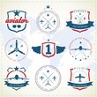 Set of vintage aviation labels