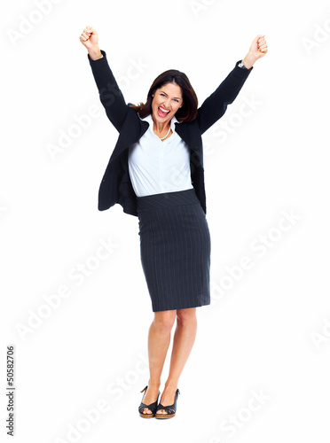 Photo: Happy successful business woman. Happy successful business woman.