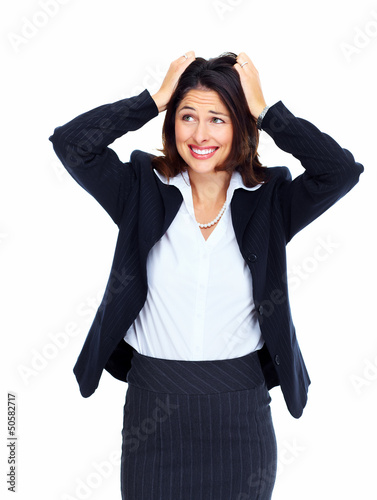 Photo: Young woman having a stress. Young woman having a stress.