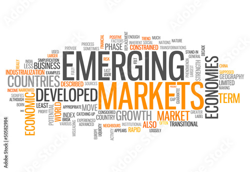 Illustration: Word Cloud "Emerging Markets" Word Cloud "Emerging Markets"