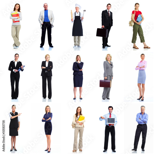 Photo: Group of workers people set. Group of workers people set.