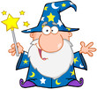 Funny Wizard Waving With Magic Wand