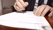 Businessman signs a contract