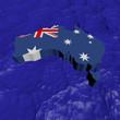 Australia map flag in abstract ocean illustration