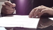 Businessman signing a contract