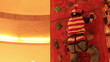 little boy climbing the wall