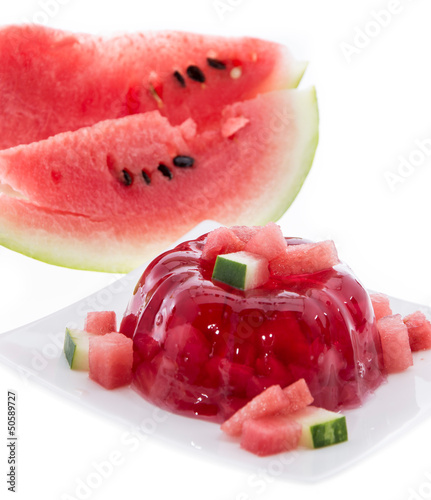 Photo: Watermelon Jello on white Watermelon Jello on white