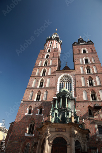 Photo: Looking up at Mariacki church, Krakow Looking up at Mariacki church, Krakow