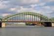 Train on bridge at Rhine Cologne