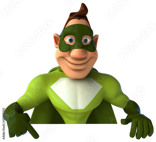 Illustration: Green superhero Green superhero