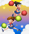 Two cheerdancers
