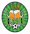 Label with beer mugs and the text Beer written inside, vector