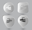 Train. Glass buttons. Vector illustration.