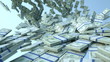 Video: US dollar bundles slow motion flow and blue sky. Alpha US dollar bundles slow motion flow and blue sky. Alpha