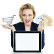 Business woman shopping on the internet with tablet pc