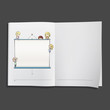 Kids with projector screen printed on white book