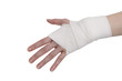 Photo: Hand ist mit einer Binde verbunden Hand ist mit einer Binde verbunden