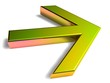 3D Goldzeichen - Pfeil