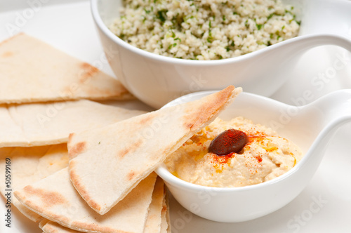 Photo: taboulii couscous with hummus taboulii couscous with hummus