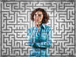 Girl before a labyrinth