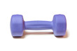 Photo: Dumbbell lifting weights for fitness in violet color, isolated Dumbbell lifting weights for fitness in violet color, isolated