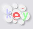 word "key" in circles