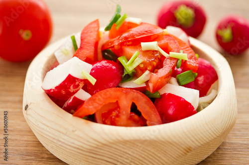 Photo: fresh salad of radish and tomatoes fresh salad of radish and tomatoes