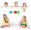 Cute little girls isolated