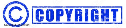 Illustration: Stempel Copyright blau Stempel Copyright blau