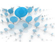 Illustration: Social Network Blue Talking Bubbles or Balloons Social Network Blue Talking Bubbles or Balloons