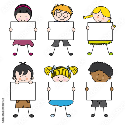 Vector: Cute cartoon kids frame Cute cartoon kids frame