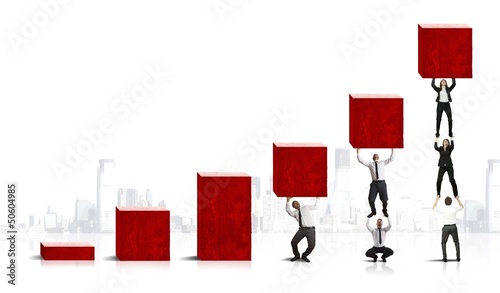 Photo: Teamwork and corporate profit Teamwork and corporate profit