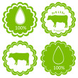 Farm animals market ecology organic milk label vector background