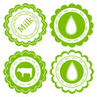 Farm animals market ecology organic milk label vector background